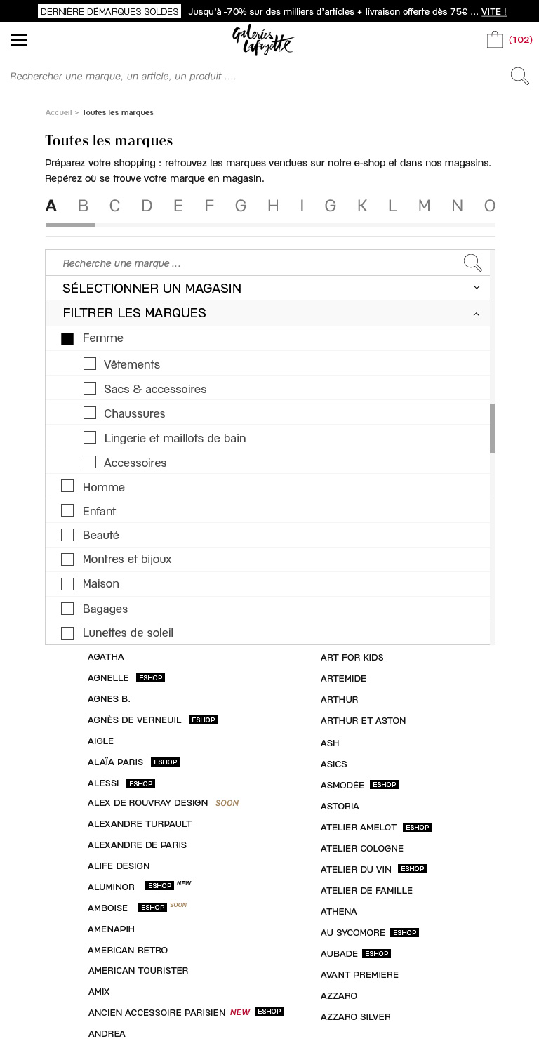 index des marques tablette